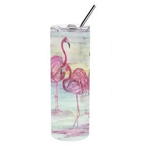 Flamingos Stainless Steel 20 oz Skinny Tumbler